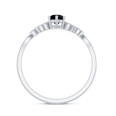 Nature Inspired Black Spinel Proposal Ring with Diamond