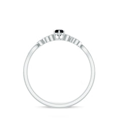 Black Onyx and Diamond Nature Inspired Promise Ring