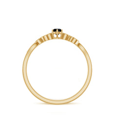 Black Onyx and Diamond Nature Inspired Promise Ring