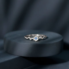 Nature Inspired Moonstone Promise Ring with Diamond