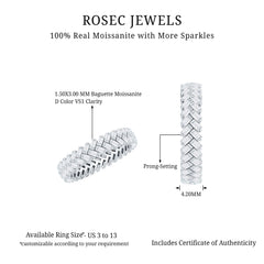 Baguette Cut Moissanite Eternity Band Ring