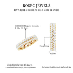 Baguette Cut Moissanite Eternity Band Ring