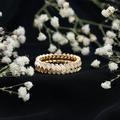 Baguette Cut Moissanite Eternity Band Ring