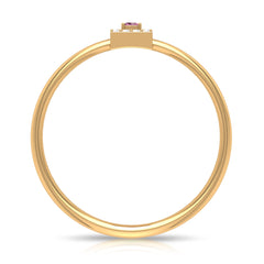 Natural Pink Tourmaline Dainty Promise Ring with Diamond Accent