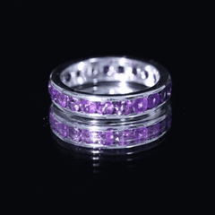 Round Shape Amethyst Eternity Ring in Channel Setting