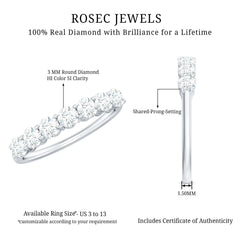 Natural Diamond Half Eternity Band Ring for Women