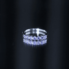 Certified Real Tanzanite Half Eternity Ring for Anniversary