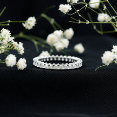 Princess Cut Moissanite Stackable Eternity Band Ring