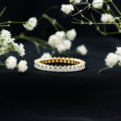 Princess Cut Moissanite Stackable Eternity Band Ring
