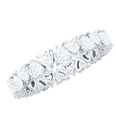 Claw Set Moissanite Heart Wedding Band for Women