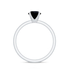 Natural 2 Carat Black Onyx Engagement Ring For Women