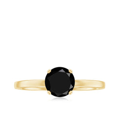 Natural 2 Carat Black Onyx Engagement Ring For Women
