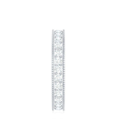 Moissanite Band Ring with Milgrain Detailing