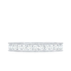 Moissanite Band Ring with Milgrain Detailing