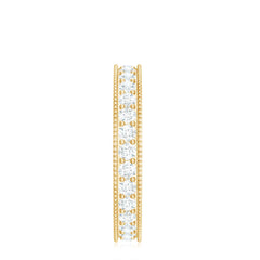 Moissanite Band Ring with Milgrain Detailing