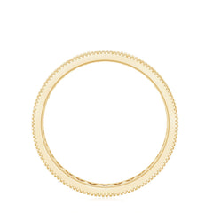 Moissanite Band Ring with Milgrain Detailing