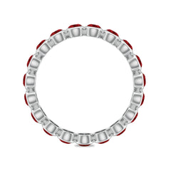 2 CT Bezel Set Round Shape Created Ruby Eternity Ring