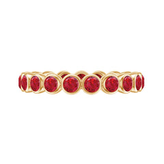 2 CT Bezel Set Round Shape Created Ruby Eternity Ring