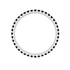 Certified Real Black Spinel Eternity Stackable Ring