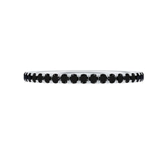 Certified Real Black Spinel Eternity Stackable Ring