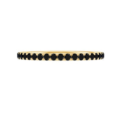 Certified Real Black Spinel Eternity Stackable Ring