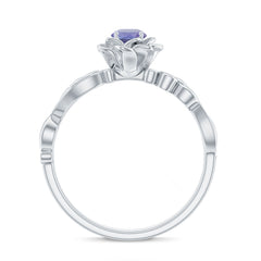 Nature Inspired Tanzanite Engagement Ring with Diamond