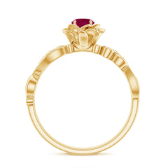 Nature Inspired 0.6 Carat Ruby Diamond Engagement Ring for Women