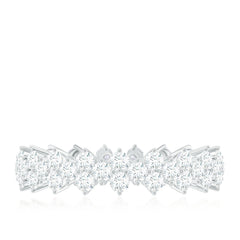 Cluster Wedding Band for Women with Moissanite