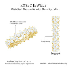 Cluster Wedding Band for Women with Moissanite