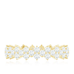 Cluster Wedding Band for Women with Moissanite