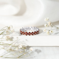 Natural Garnet Eternity Band for Anniversary