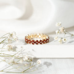 Natural Garnet Eternity Band for Anniversary