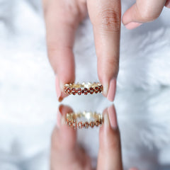 Natural Garnet Eternity Band for Anniversary