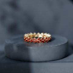 Natural Garnet Eternity Band for Anniversary