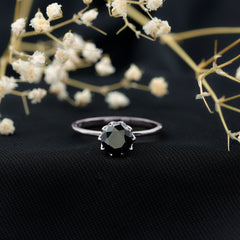 Natural 2.68 Carat Black Spinel Solitaire Engagement Ring