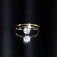 1 CT Moissanite Solitaire Ring in Lotus Basket Setting