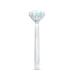 Natural 8mm Ethiopian Opal Engagement Ring in Lotus Basket Setting
