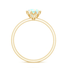 Natural 8mm Ethiopian Opal Engagement Ring in Lotus Basket Setting