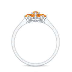 Natural Citrine Floral Engagement Ring with Certificate