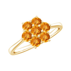 Natural Citrine Floral Engagement Ring with Certificate