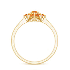 Natural Citrine Floral Engagement Ring with Certificate