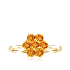 Natural Citrine Floral Engagement Ring with Certificate