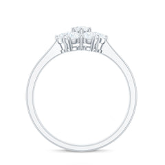 Round Shape Moissanite Cluster Flower Engagement Ring