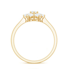 Round Shape Moissanite Cluster Flower Engagement Ring