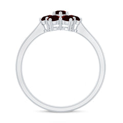Natural Garnet Flower Cluster Engagement Ring