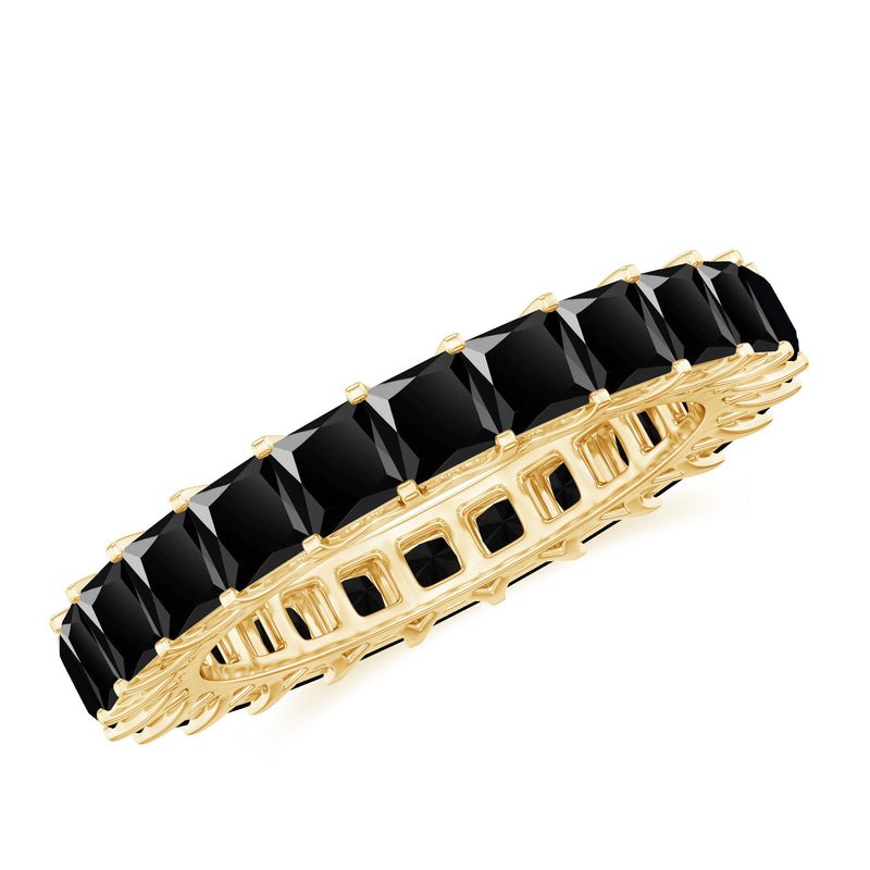 Princess Cut Black Onyx Full Eternity Wedding Band