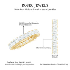 Princess Cut Moissanite Full Eternity Band Ring