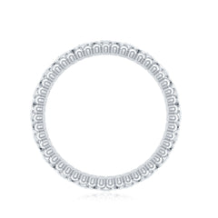 Bezel Set Moissanite Full Eternity Wedding Band with Beaded Detail
