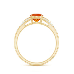 1 Carat Oval Fire Opal Engagement Ring with Diamond Split Shank