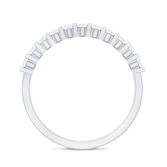 Minimalist Moissanite Half Eternity Stackable Ring